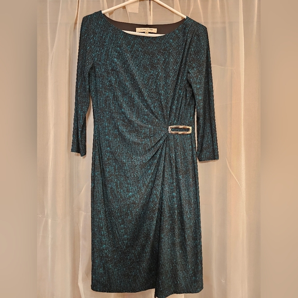 Evan Picone Green Dress Office Wrap Style - Picture 1 of 6